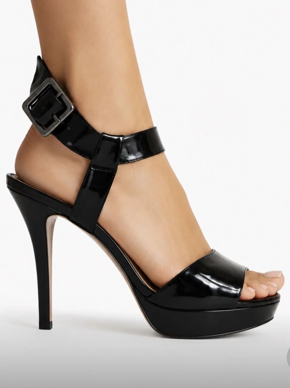 SCHUTZ Black Patent Platform High Heel Sandals Size 8